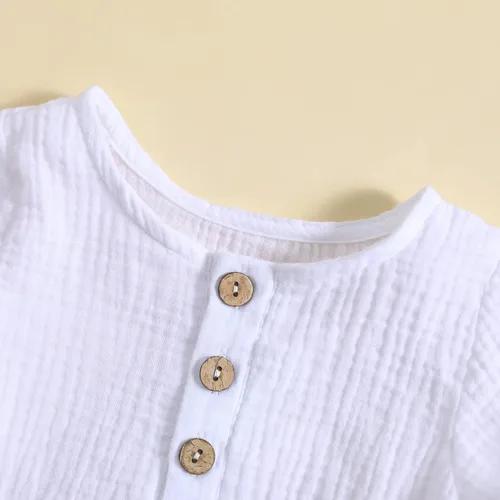 Vista 66 de fhutpw Conjunto de 2 piezas de ropa de verano para bebés, camiseta de manga corta, cintura elástica, pantalones cortos para niños pequeños