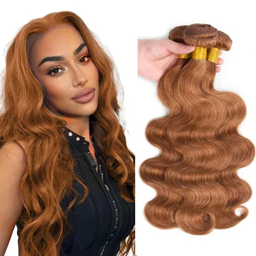 Vista 273 de 300g 1B27 Human Hair Bundles Honey Blonde Bundles Human Hair 10A Brazilian Virgin Remy Hair Extensions 8 10 12 Inch