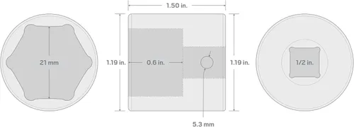 Vista 75 de TEKTON SID23109 Dado de impacto profundo de 6 puntos de 23/64 pulgada (9 mm) impulsor de 1/2 pulgada