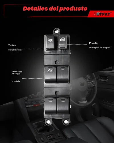 Vista 4 de Interruptor principal de ventana eléctrica para: Nissan Pathfinder 2005 2006 2007 2008, Sentra 2008 2009 2010 2011 2012 delantero izquierdo del lado