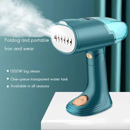 Vista 4 de Vaporizador de mano para ropa, vaporizador portátil de ropa de viaje con 1500 W potente y ligero, plancha de vapor de tela para el hogar y viajes