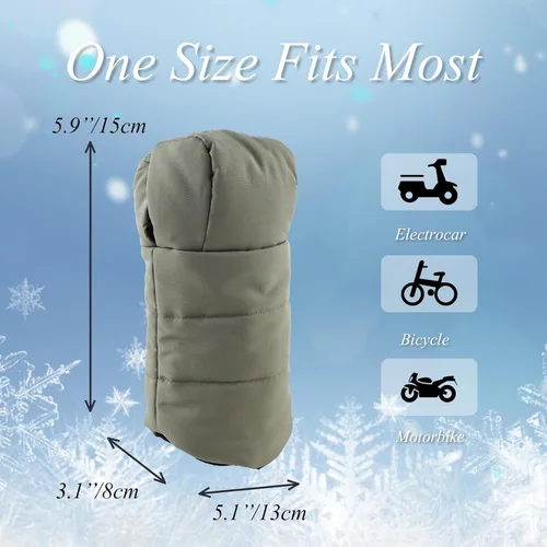 Vista 4 de Zsedrut Guantes universales para cochecito de invierno, anticongelante, repelentes al agua, calentador de manos, forro polar, accesorios para Verde