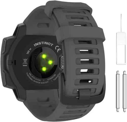 Vista 14 de MoKo - Correa de silicona compatible con Garmin Instinct e Instinct 2 Verde militar