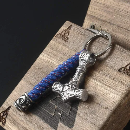 Vista 4 de Viking Thor Hammer Mjolnir - Llavero con cordón