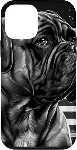 Vista 16 de iPhone 16 Bullmastiff Dog Black And White American Flag Bullmastiff Case
