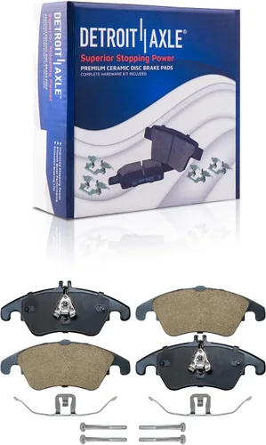 Vista 104 de Detroit Axle - Pastillas de freno para Ford F-150 99-03, 02 Lincoln Blackwood, Pastillas de freno de cerámica delanteras y traseras con repuesto