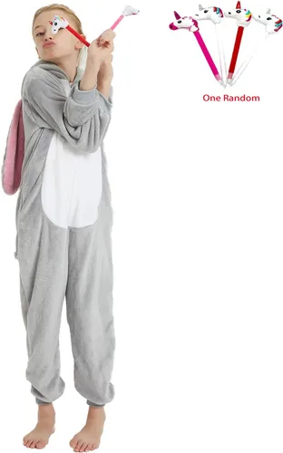 Vista 2 de ABENCA Pijama de conejo de Pascua para niñas, disfraz de animal de una pieza para Halloween, Navidad, cosplay