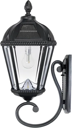 Vista 13 de Gama Sonic Luz solar de poste para exteriores, aluminio negro, bombilla Royal, vidrio Rain Water, lámpara individual con adaptador de 3 pulgadas