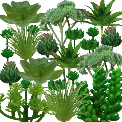 Vista 9 de 22 suculentas falsas coloridas, mini suculentas artificiales para manualidades, hogar, terrario, pared, jardín, arreglo, decoración de oficina