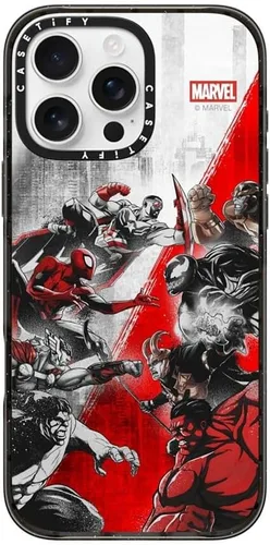 Vista 84 de CASETiFY Funda para iPhone Air, compatible con MagSafe Marvel VS CoLab Protección contra caídas de grado militar 4x de 8.2 pies Funda Capitán