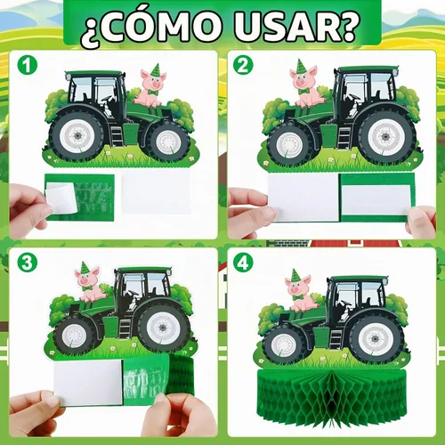 Vista 3 de Sureio - Centro de mesa de nido de abeja para tractor, 9 piezas, decoración