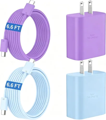 Vista 11 de Cargador súper rápido USB C de 45 W para teléfono Android tipo C, bloque de carga rápida con cable de 5 pies para Samsung Galaxy S26/S26