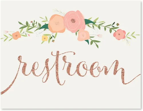 Vista 27 de Andaz Press Letreros de fiesta de boda, purpurina de oro rosa sintético con flores, 8.5 x 11 pulgadas, resalta tu versículo bíblico favorito