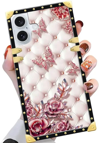 Vista 47 de Funda compatible con iPhone X/Xs, TPU suave de lujo y parte trasera de policarbonato duro para niñas y mujeres, funda protectora a prueba de golpes