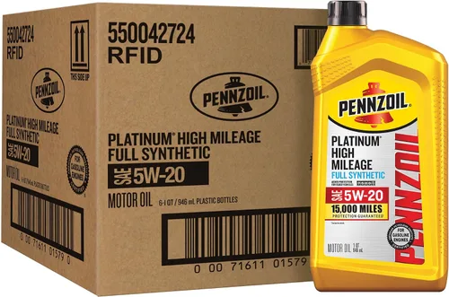 Vista 9 de Aceite de motor Pennzoil Platinum High Mileage Full Synthetic 5W-30, 1 cuarto de galón (paquete de 6)