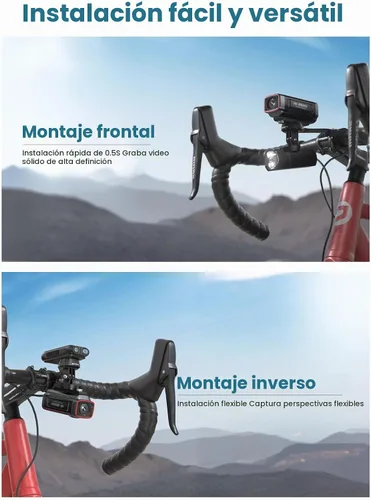 Vista 2 de AKEEYO -710Pro EIS Bike Cámara, 4K28FPS 20MP WiFi Cámara de acción con cámara impermeable IP66 Ultra HD, visión gran angular de 142° con tarjeta