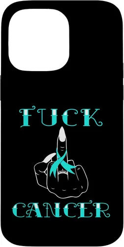 Vista 21 de Fuck Cancer Tattoos Survivor Teal Ribbon Ovarian Cancer Case for iPhone 16