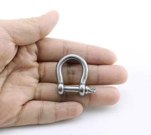 Vista 2 de heyous 6 unidades de 1/5 pulgada 0.197 in tornillo pin ancla grillete acero inoxidable resistente en forma de arco abrazadera de carga para cadenas