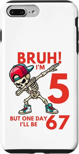 Vista 12 de Bruh I'm 5 But One-Day I'll Be 67 Retro 5th Birthday Kids Case for iPhone 17