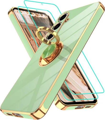Vista 177 de Funda para Motorola Moto G 5G 2024: Funda Moto G Play 5G 2024 con 2 piezas de protectores de pantalla, soporte de anillo de rotación de 360°