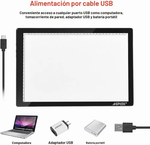 Vista 6 de Caja de luz, almohadilla de luz magnética A4 LED que sigue los botones