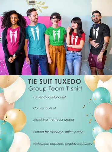 Vista 4 de Camiseta clásica divertida de esmoquin para hombres y mujeres para concierto Tux Joke Tee Camiseta para hombre