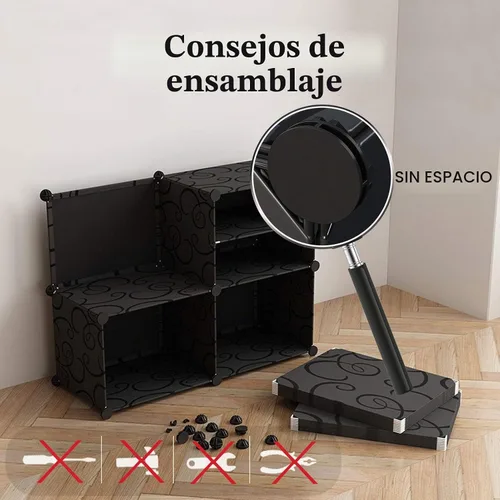 Vista 7 de Jomifin Gabinete de almacenamiento de zapatos 32-64 pares con puertas Negro-8