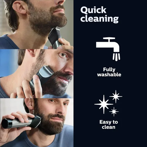 Vista 3 de Norelco Philips Series 9000, Ultimate Precision Beard and Hair Trimmer with Beard Sense Technology for an Even Trim, BT9810/40 Negro