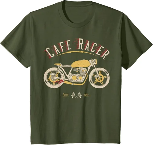 Vista 13 de Camiseta Cafe Racer - Old School - Camiseta de motocicleta vintage Negro
