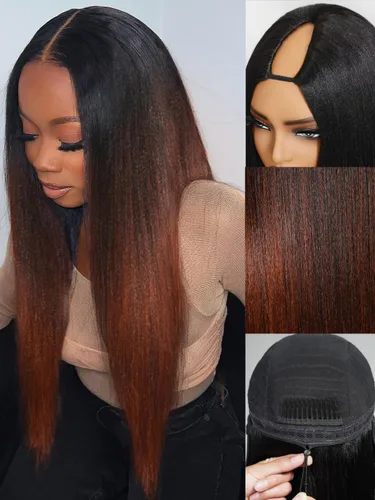 Vista 23 de KLAIYI Peluca de cabello humano con encaje frontal precortada 7x5, corte Bob en capas, corte romo, cordón sin pegamento, peluca predepilada