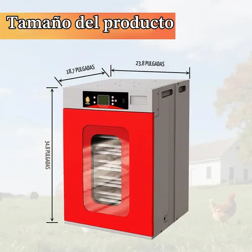 Vista 2 de Incubadora de 400 huevos, incubadora automática para incubar huevos, con giro automático de huevos y control de humedad de temperatura, incubadora