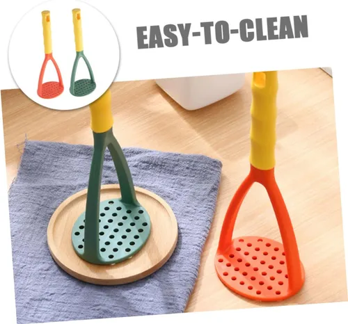 Vista 6 de Juego de 2 trituradoras de patatas manuales para alimentos, verduras, frutas, purés