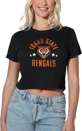 Vista 250 de Colección oficial de camisetas con diseño de mascota desgastada para mujer, color negro Grizzlies del estado de Adams