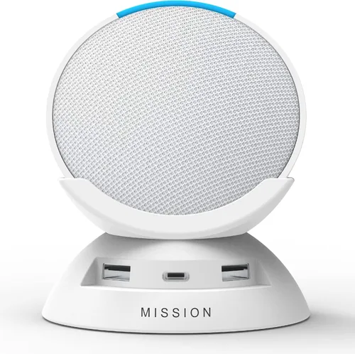 Vista 2 de Made for Amazon Stand with USB-C and USB-A charging ports for Echo Pop (2023 Release)