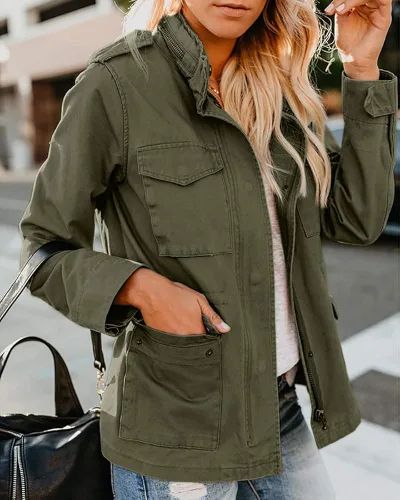Vista 2 de Chaleco militar Anorak sin mangas para mujer con cremallera ligera con capucha y bolsillos