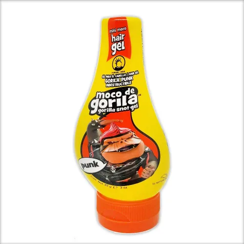 Vista 2 de Moco De Gorila Mini Punk. Gel para el cabello de máxima sujeción. Botella fácil de apretar, sin residuos. 2.99 oz / 84.7 gr. Paquete de 3
