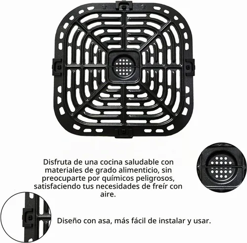 Vista 5 de Sartén para freidora de aire instantáneos Pot Vortex Plus 6 en 1 6 cuartos de galón XL freidoras de aire, antiadherentes mejoradas, bandeja de placa