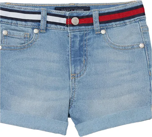 Vista 3 de Tommy Hilfiger Pantalones cortos de mezclilla elásticos de 5 bolsillos para niña