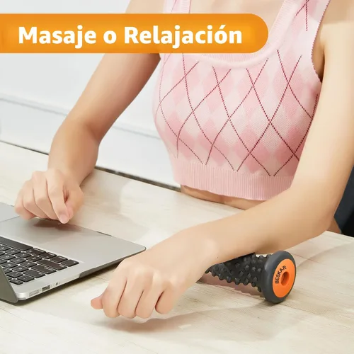 Vista 6 de BESKAR Rodillo masajeador de pies para alivio de la fascitis plantar, portátil, masaje muscular de tejido profundo, dolor de arco de pies y talón