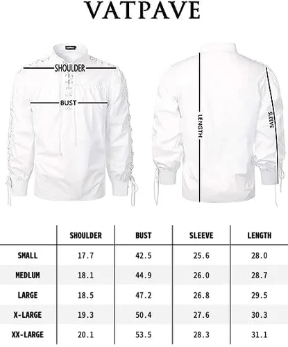 Vista 7 de VATPAVE Camisas renacentistas para hombre, camisetas góticas de pirata para cosplay