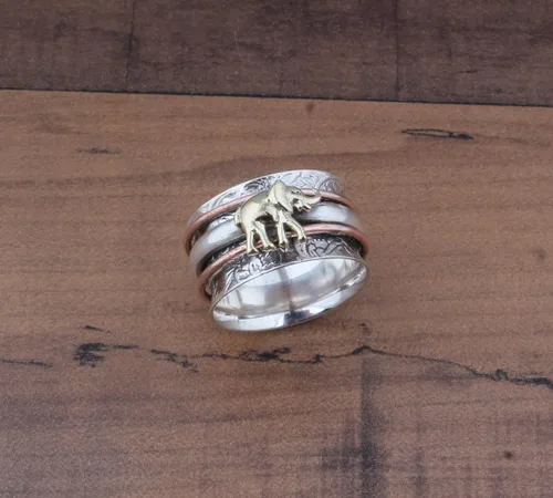 Vista 40 de Boho Spinner Ring, Mothers Day Gift, Silver 925 Women Ring, Sterling Silver 925 Ring, Fidget Spinner Ring,Women Silver Anxiety Ring