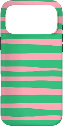 Vista 22 de Pink and Green Stripes aka Streaks Case for iPhone 16