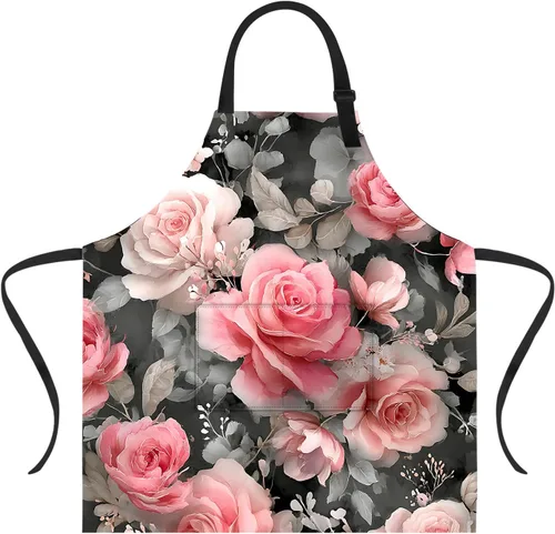Vista 24 de Delantal divertido con 2 bolsillos para hombres y mujeres, barbacoa, parrilla, delantales con babero ajustable, regalos, cocina, cocina de la cocina