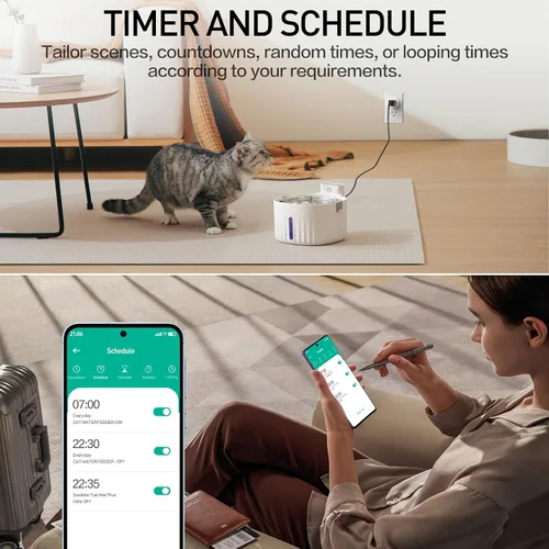 Vista 4 de KimPump Enchufes inteligentes WiFi, enchufe controlado por aplicación, compatible con Alexa y Google Home, enchufe de salida inalámbrico