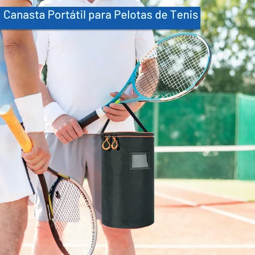 Vista 6 de VISEMAN Cesta portátil para pelotas de tenis para entrenamiento, transporte y almacenamiento Negro