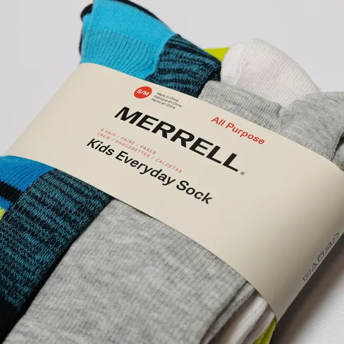 Vista 3 de Merrell Kids' Everyday Half Cushion Socks - 6 Pair Pack - Reinforced Heel-toe and Moisture Management