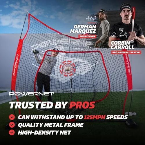 Vista 2 de PowerNet Baseball Softball Practice Net 7x7 with Baseball Accessories for Practice Pitching, Batting & Fielding, Ball Caddy, Weighted Baseballs, Tee