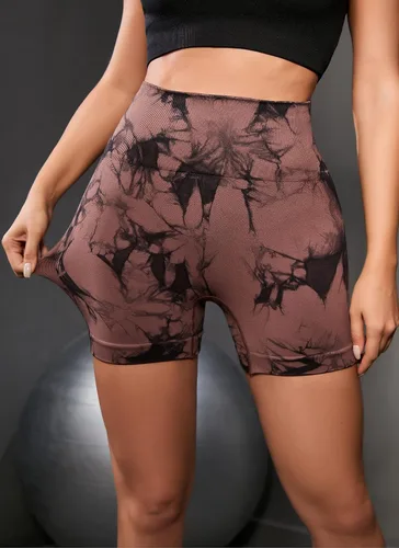 Vista 4 de OVESPORT Pantalones cortos de entrenamiento para mujer, con levantamiento de glúteos, cintura alta, para yoga, gimnasio, sin costuras, pantalones
