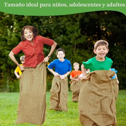 Vista 2 de CWLAKON 6 paquetes de bolsas grandes de arpillera para carreras de sacos de patata para niños y adultos, día de campo, reunión familiar, 4 de julio