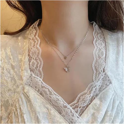 Vista 5 de XIANGLIANG Collar multicapa para mujer, colgante de varias capas, collares y collares para mujer, joyería de disfraz